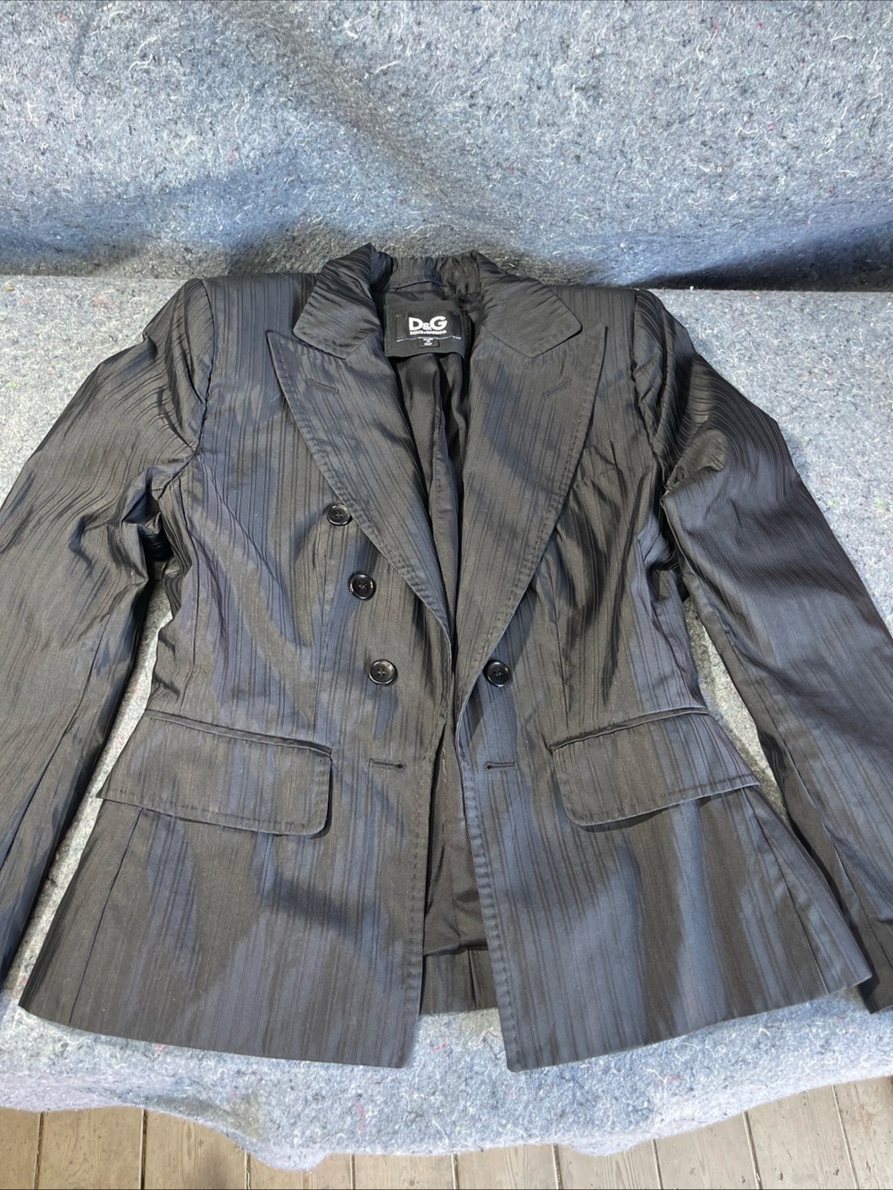 D&G Black Pinstripe Double-Breasted Women's Blazer